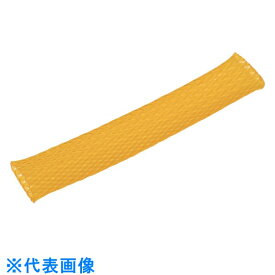 TRUSCO　カラー編組チューブ　自然折径22mm　長さ10m　1巻　黄 （品番:BTC-19-Y）（注番2076352）