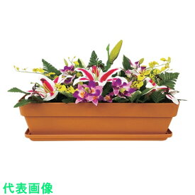 □ユニット　造花プランター　茶　ゆり （品番:935-221） （注番2869502）・ （送料別途見積り,法人・事業所限定,取寄）