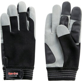 富士グローブ　人工皮革手袋（袖口マジックタイプ）　SC-705　シンクログリップ　ブラック／グレー　L （品番:7716）（注番3787567）