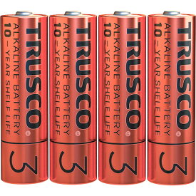 TRUSCO　アルカリ乾電池10年　単3　（4本入） （品番:TLR6GPL-4S）（注番3942336）