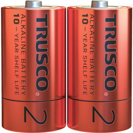 TRUSCO　アルカリ乾電池10年　単2　（2本入） （品番:TLR14GPL-2S）（注番3942337）
