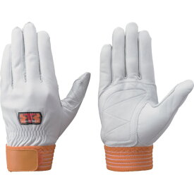 トンボレックス　牛革製手袋　ホワイト×オレンジ （品番:C-308R-S）（注番5092294）