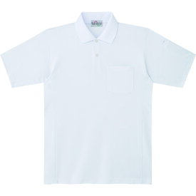 ミドリ安全　エコ帯電防止　半袖ポロシャツ　ホワイト　L （品番:PS10-UE-L）（注番7977930）・（送料別途見積り,法人・事業所限定,取寄）