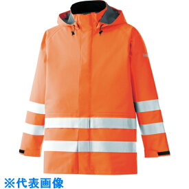 ミドリ安全　雨衣　レインベルデN　高視認仕様　上衣　蛍光オレンジ　3L （品番:RAINVERDE-N-UE-OR-3L）（注番8357357）