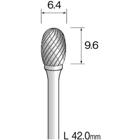 ミニモ　超硬カッター　クロスカット　Φ6．4　軸径3．0mm （品番:BC2312）（注番8527344）・（送料別途見積り,法人・事業所限定,取寄）