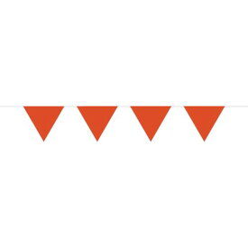 □グリーンクロス　三角旗10連10Mロープ　蛍光オレンジ　無地 （品番:1137021112）（注番8570700）・（送料別途見積り,法人・事業所限定,取寄）