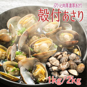 ボイル殻付あさり 砂抜き済み 1kg(500gx2パック)/2kg(500gx4パック) 送料無料濃厚で美味しいボイルしてるから温めるだけアサリ あさり
