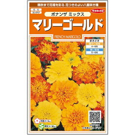 【サカタのタネ公式】 マリーゴールド ボナンザ ミックス 花 種 約43粒 小袋 春まき 夏 秋 マルチカラー 鉢植え 地植え 簡単 初心者向き 育てやすい プランター 鉢ベランダ栽培ガーデニング 園芸種子 タネ たね