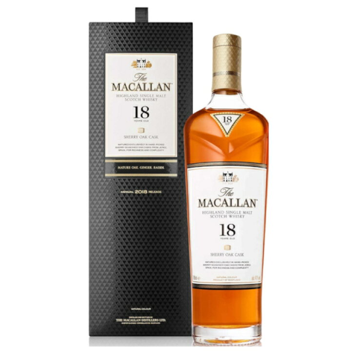 楽天市場】正規品 箱入 ザ マッカラン 18年 700ml 43度 シングルモルト マッカラン18年 空ビン箱つき(１1本)