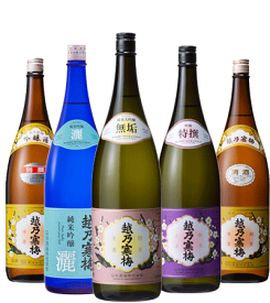 YD【飲みくらべセット】1800ml×5本 【越乃寒梅飲みくらべ】 『越乃寒梅 無垢/灑(さい)/特撰/別撰/白ラベル 1800ml 5本 無地ダンボール箱』新潟 酒 還暦祝い お酒 ギフト 石本酒造 プレゼント 最高　日本酒 ギフト 日本酒 お誕生日 プレゼント 父の日 御中元 御歳暮