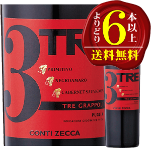 �y���ǂ�6�{�ȏ�ő��������z�g���E�O���b�|�� �R���e�B�E�[�b�J�@�ԃ��C���E�h���t���{�f�B�E�d���@750ml�A�W�B�G���_�E�A�O���R�[���E�R���e�B�E�[�b�J�@Azienda Agricola Conti Zecca�@TRE grap