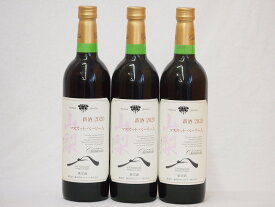山梨県産マスカット・ベーリー3本セットA赤ワイン(中重口)750ml×3