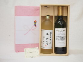 父の日 おとうさんありがとう 感謝贈り物ボックス フランスワイン 麦焼酎2本セット(シュバリエ・デユ・ルバン赤750ml 井上酒造 おとうさんありがとう夢のひととき720ml)