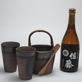 豪華酒器セット陶芸作家　安藤嘉規作（本格芋焼酎　佐藤黒720ml）焼酎ギフト