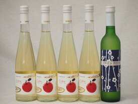 国産フルーツワイン5本セット Cider 青森弘前産りんご使用4本 梅ワイン京都青谷 梅わいん 京都山城青谷産城州白梅わいん1本 やや甘口 丹波ワイン (京都府) 500ml×5本