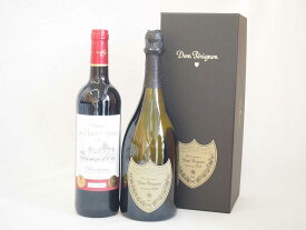 ドンペリニヨンのドンペリ白とダブル金賞受賞 赤ワイン フランス ボルドー産 ソムリエ厳選　計2本