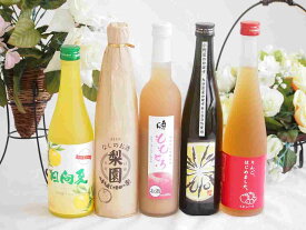 果実リキュール5本セット 日向夏×梨園×杏×小野屋のかぼす×ももとろ500ml×5本