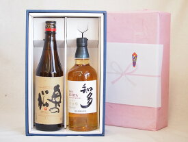 春の贈り物ギフト感謝贈り物ボックス 洋酒日本酒2本セット（ウイスキー知多700ml 吟醸奥の松720ml）