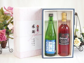春の贈り物便り 感謝の贈り物ボックス 新潟県産米を100%使用清酒と国産ワイン2本セット(遅摘みロゼ 完熟甘口ワイン 甘口(山梨県)720ml吉乃川越後国酒 冷し酒 生貯蔵酒(新潟県)720ml