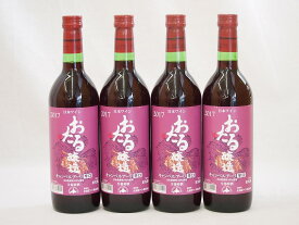 生葡萄酒 日本産葡萄100%使用 おたる醸造 キャンベルアーリ辛口赤ワイン(北海道)720ml×4