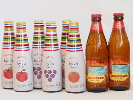 コナビールとリキュール8本セット(ヒュヴァ リンゴサワーalc.5% ヒュヴァ 巨峰サワーalc.5% ヒュヴァ 清見サワーalc.5% ロングボード) 200ml×6本 355ml×2本