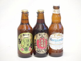 地域が生んだクラフトビール3本セット(金しゃちビール抹茶ドラフトalc6％(愛知県) 金しゃちビール名古屋赤味噌ラガーalc6％(愛知県) ヒューガルデンホワイトalc5％(韓国)) 330ml×3本