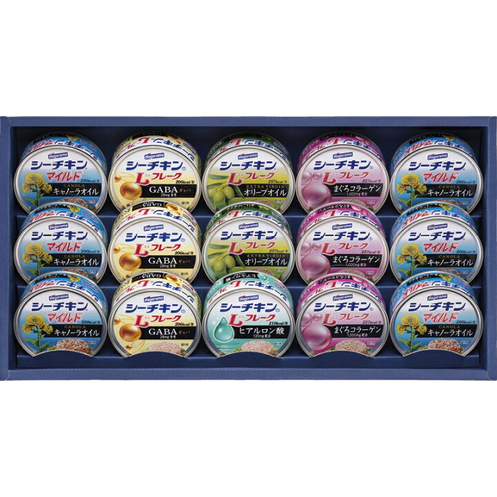 楽天市場】春の贈り物便り シーチキンギフト はごろもフーズ シーチキンマイルドキャノーラオイル（70g）×6、シーチキンLフレーク（コラーゲン 入り・GABA入り）（各70g）×各3、シーチキンLフレークオリーブオイル（70g）×2、シーチキンLフレークヒアルロン : 贈り物本舗じ ... 春の贈り物便り シーチキンギフト はごろもフーズ シーチキンマイルドキャノーラオイル（70g）×6、シーチキンLフレーク（コラーゲン