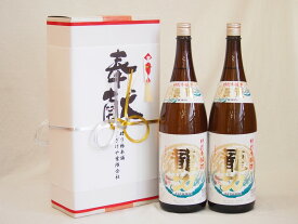 【最大47倍お買い物マラソン中】地鎮祭用奉献酒 兵庫県日本酒2本セット(本田酒造 龍力特別本醸造1800ml×2本)デザイン書道家 榮田清峰作一デザイン2番(金銀水引・文化タイプ）