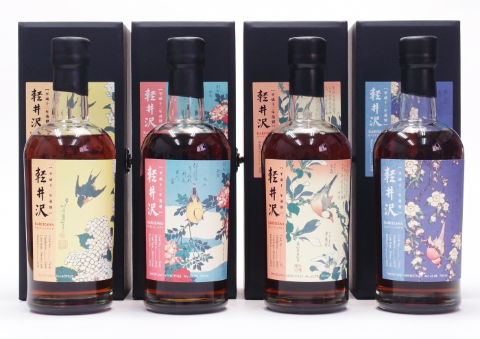 軽井沢 シェリーカスク花鳥繪 4本セット700ml<br>Japanese Single Cask Malt Whisky<br><br>