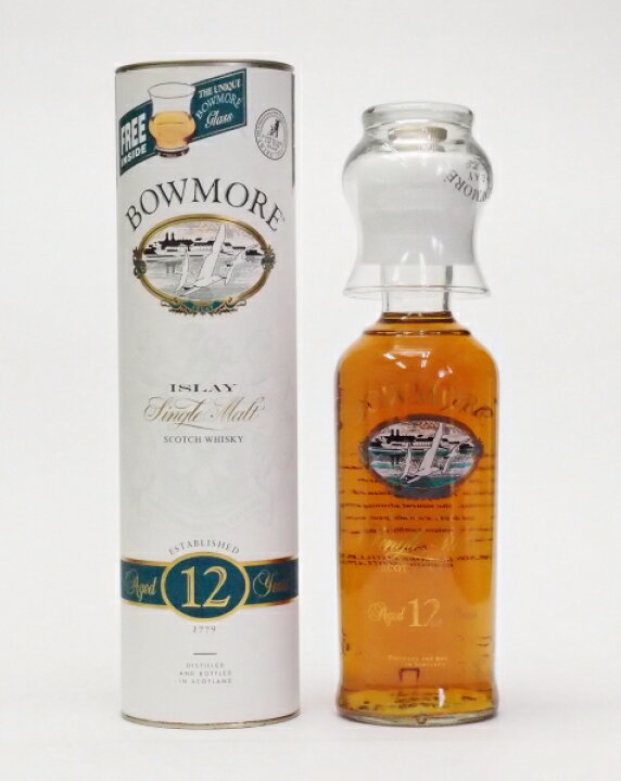 楽天市場】ボウモア12年43%750ml 旧ボトル カモメラベル グラス 箱付き  