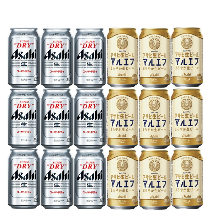 楽天市場】スーパードライ マルエフ ダブルセット 18本 【350ml×18 