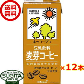 キッコーマン 豆乳飲料 麦芽コーヒー 1000ml 【1L×12本(2ケース)】 大型パック 健康 大豆 ソイミルク 大容量 送料無料 倉庫出荷