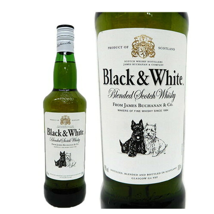 楽天市場】ブラック＆ホワイト 40度700ml ブレンデッドスコッチ 
