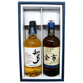 国産ウイスキー　飲み比べ　知多グレーンウイスキー43度700ml　＆余市シングルモルトウイスキー45度700ml　[箱入りギフトセット]