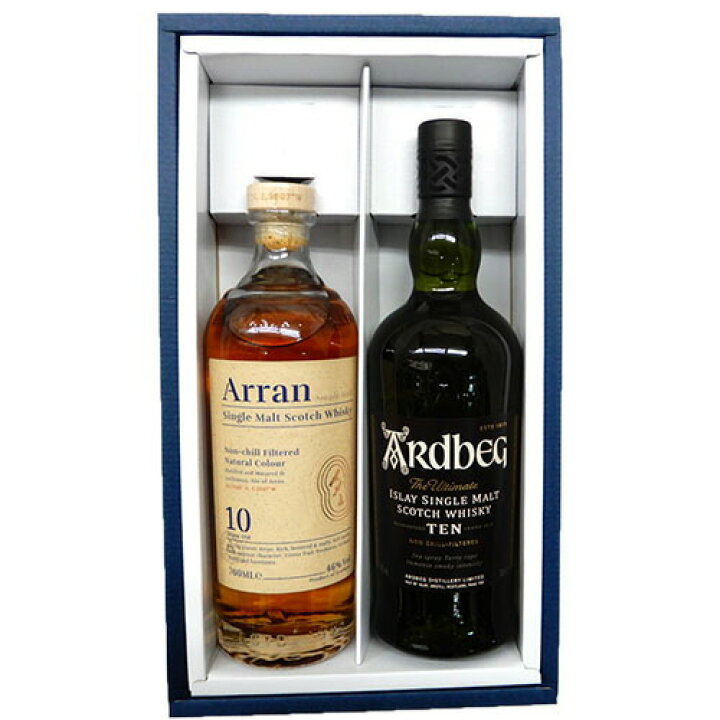 楽天市場】飲み比べウイスキー2本 アラン10年 46度700ml、アードベッグ  