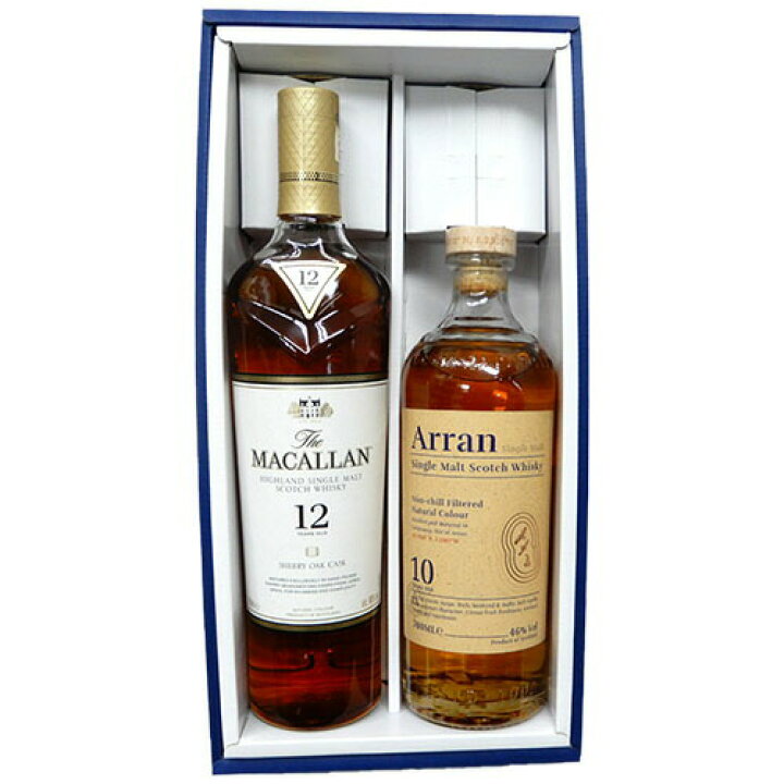 楽天市場】飲み比べウイスキー2本 アラン10年 46度700ml、マッカラン12 