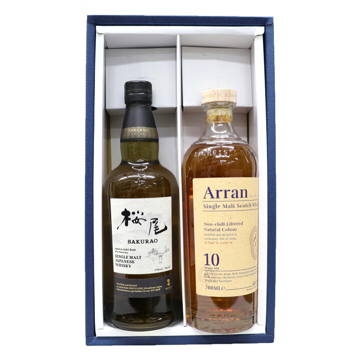 楽天市場】飲み比べウイスキー2本セット 桜尾シングルモルト、アラン10  