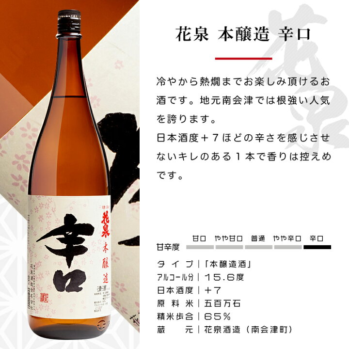 楽天市場 花泉 本醸造 辛口 1800ml 日本酒 花泉酒造 福島 南会津 地酒 ふくしまプライド 酒の櫻家楽天市場店