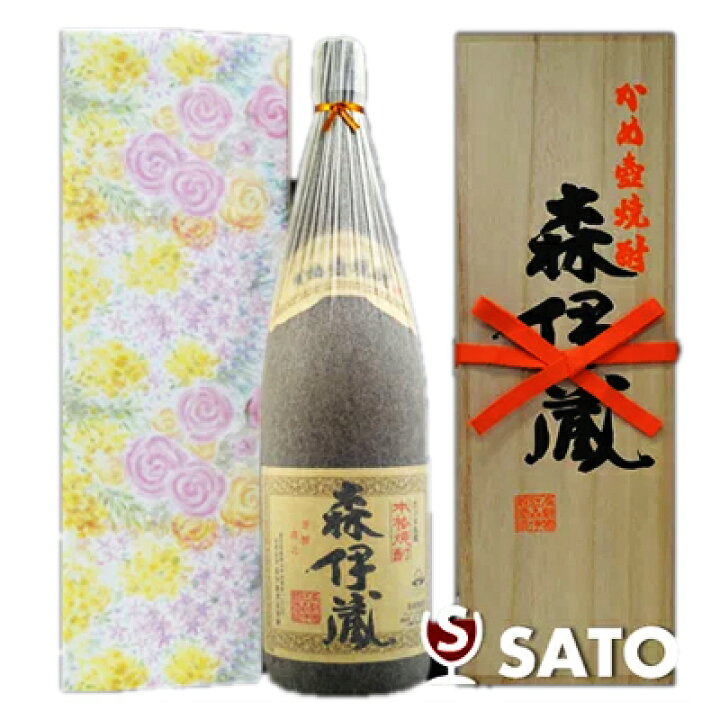 楽天市場】森伊蔵 芋焼酎 25度 1800ml［豪華純正桐箱1本入］花柄包装紙  
