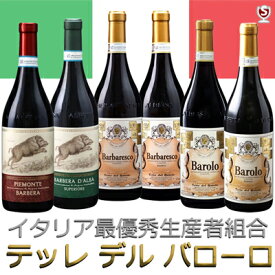 イタリア　トップ生産者　テッレ・デル・バローロ　飲み比べ　贅沢セット　赤6本【送料無料】【A6-021】ピエモンテ　イノシシラベル