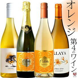 大注目！オレンジワインセット　飲み比べ　橙4本セット【通常便　送料無料】【E4-013】スパークリング入り　第4のワイン