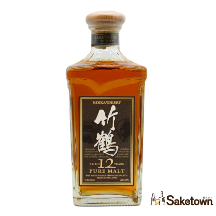 楽天市場】ニッカ ウイスキー ピュアモルト 竹鶴12年 角瓶 40% 660ml 