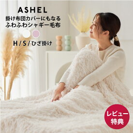 【店内全品P19倍! 8/11 1:59迄※10倍要EN】 毛布 シャギー 2WAY ブランケット ふわふわ もこもこ ふわもこ ふわとろ毛布 洗える 洗濯機OK 2枚合わせ 掛け毛布 掛け布団カバー 布団カバー 暖かい 可愛い おしゃれ シングル ハーフ 膝掛け ひざ掛け ASHEL ふわふわシャギー
