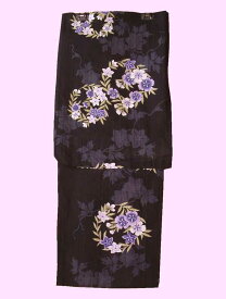 こむさでもーど 高級 浴衣お仕立て上り ブランド浴衣（黒地）