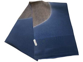 ちりめん正絹帯揚　激安処分品メーカー処分品　激安セール商品♪ご使用には全く問題ございません【　正絹帯揚　灰藍色　絞り模様柄　】
