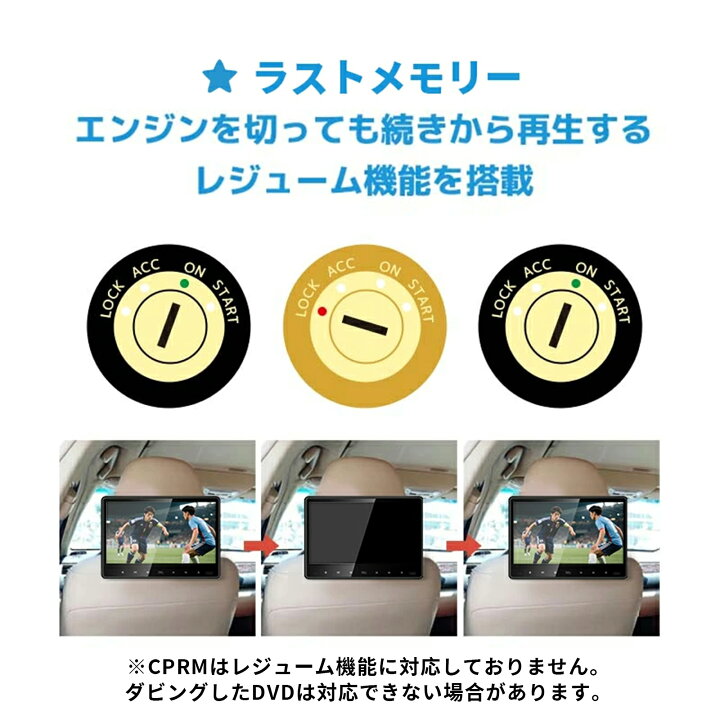 楽天市場】ヘッドレストモニター 2個セット 10.1インチ DVDプレイヤー 