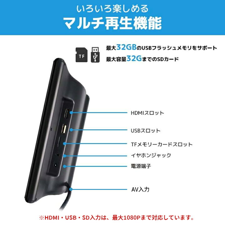 楽天市場】【2,000円OFFクーポン配布中】SAKUKA ヘッドレストモニター 