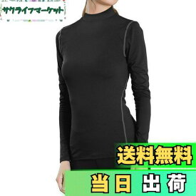 【送料無料】[Sillictor] スポーツ インナー シャツ レディース ハイネック 冷感 長袖 コンプレッション トップス アンダー ウェア 【通気速乾・抗菌防臭】 2119 ブラック L