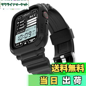 �y���������zelkson �A�b�v���E�H�b�`�o���h Apple Watch 41mm 40mm �o���p�[�P�[�X�t�� ���ȃ����Y�o���h Apple Watch SE iWatch Series 9 8 7 6 5 4�p, Quattro Pro Series �X�|�[�c�~���^���[�ی�P�[�X �v���e�N
