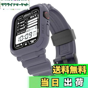 �y���������zelkson �A�b�v���E�H�b�` �o���h Apple Watch 45mm 44mm �o���p�[�P�[�X�t�� ���ȃ����Y�o���h Apple Watch SE iWatch Series 9 8 7 6 5 4�p, Quattro Pro Series �X�|�[�c�~���^���[�ی�P�[�X �v���e